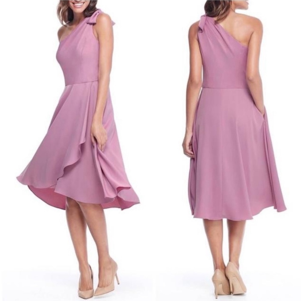 NWT Gal Meets Glam Octavia CrepeOne Shoulder Summer Dress in Wisteria -sz 8 #101